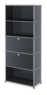 USM Haller Storage Unit M, Customisable Anthracite RAL 7016|Open|With drop-down door|With drop-down door|Open