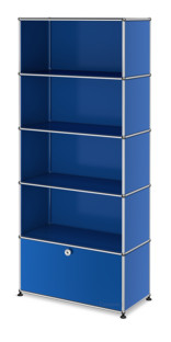 USM Haller Storage Unit M, Customisable Gentian blue RAL 5010|Open|Open|Open|With drop-down door