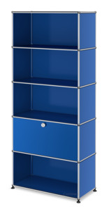 USM Haller Storage Unit M, Customisable Gentian blue RAL 5010|Open|Open|With drop-down door|Open