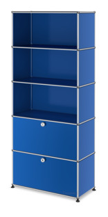 USM Haller Storage Unit M, Customisable Gentian blue RAL 5010|Open|Open|With drop-down door|With drop-down door