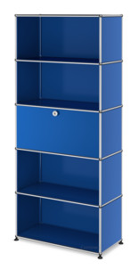 USM Haller Storage Unit M, Customisable Gentian blue RAL 5010|Open|With drop-down door|Open|Open