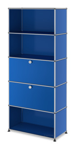 USM Haller Storage Unit M, Customisable Gentian blue RAL 5010|Open|With drop-down door|With drop-down door|Open