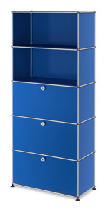 USM Haller Storage Unit M, Customisable Gentian blue RAL 5010|Open|With drop-down door|With drop-down door|With drop-down door