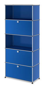 USM Haller Storage Unit M, Customisable Gentian blue RAL 5010|With drop-down door|Open|With drop-down door|With drop-down door