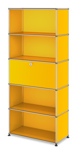 USM Haller Storage Unit M, Customisable Golden yellow RAL 1004|Open|With drop-down door|Open|Open