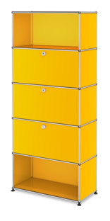 USM Haller Storage Unit M, Customisable Golden yellow RAL 1004|With drop-down door|With drop-down door|With drop-down door|Open