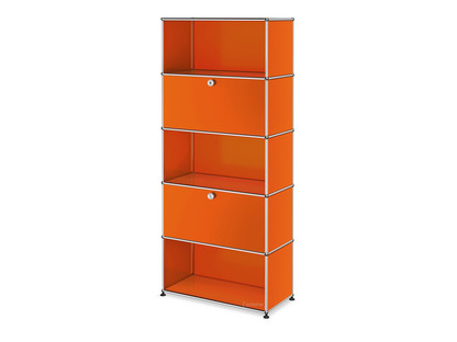 USM Haller Storage Unit M, Customisable Pure orange RAL 2004|With drop-down door|Open|With drop-down door|Open