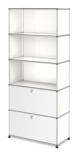 USM Haller Storage Unit M, Customisable Pure white RAL 9010|Open|Open|With drop-down door|With drop-down door