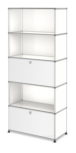 USM Haller Storage Unit M, Customisable Pure white RAL 9010|Open|With drop-down door|Open|With drop-down door