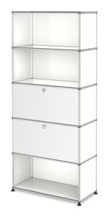 USM Haller Storage Unit M, Customisable Pure white RAL 9010|Open|With drop-down door|With drop-down door|Open