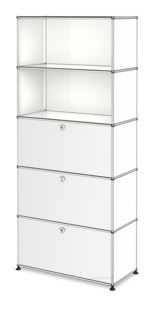 USM Haller Storage Unit M, Customisable Pure white RAL 9010|Open|With drop-down door|With drop-down door|With drop-down door