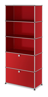 USM Haller Storage Unit M, Customisable USM ruby red|Open|Open|With drop-down door|With drop-down door