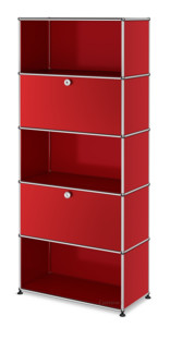 USM Haller Storage Unit M, Customisable USM ruby red|With drop-down door|Open|With drop-down door|Open