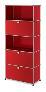 USM Haller Storage Unit M, Customisable USM ruby red|With drop-down door|Open|With drop-down door|With drop-down door