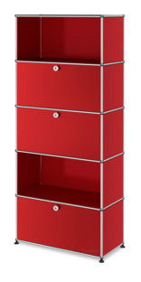 USM Haller Storage Unit M, Customisable USM ruby red|With drop-down door|With drop-down door|Open|With drop-down door