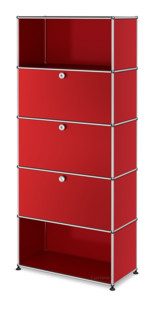 USM Haller Storage Unit M, Customisable USM ruby red|With drop-down door|With drop-down door|With drop-down door|Open