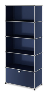 USM Haller Storage Unit M, Customisable Steel blue RAL 5011|Open|Open|Open|With drop-down door