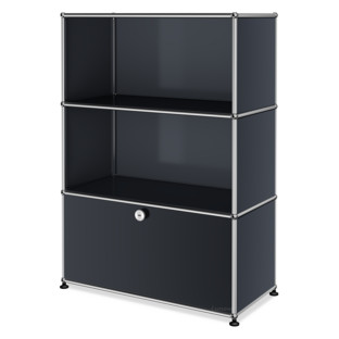 USM Haller Highboard M, Customisable Anthracite RAL 7016|Open|Open|with extension door