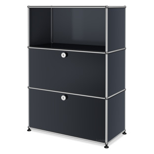 USM Haller Highboard M, Customisable Anthracite RAL 7016|Open|With drop-down door|With drop-down door