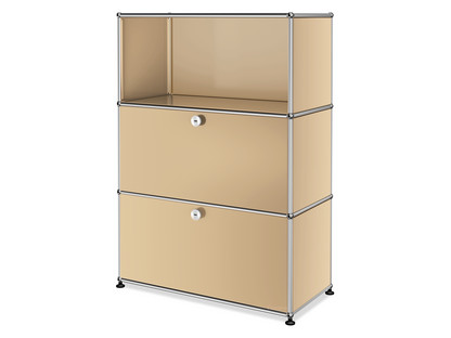 USM Haller Highboard M, Customisable USM beige|Open|With drop-down door|With drop-down door