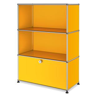 USM Haller Highboard M, Customisable Golden yellow RAL 1004|Open|Open|With drop-down door