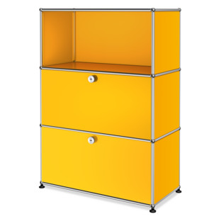 USM Haller Highboard M, Customisable Golden yellow RAL 1004|Open|With drop-down door|With drop-down door