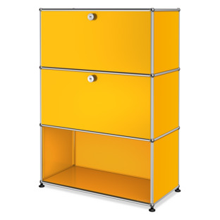 USM Haller Highboard M, Customisable Golden yellow RAL 1004|With drop-down door|With drop-down door|Open