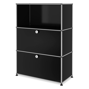 USM Haller Highboard M, Customisable Graphite black RAL 9011|Open|With drop-down door|With drop-down door