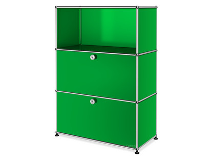 USM Haller Highboard M, Customisable USM green|Open|With drop-down door|With drop-down door