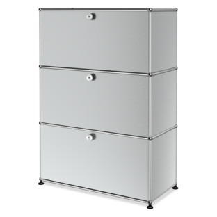 USM Haller Highboard M, Customisable USM matte silver|With drop-down door|With drop-down door|With drop-down door