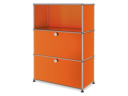 USM Haller Highboard M, Customisable Pure orange RAL 2004|Open|With drop-down door|With drop-down door