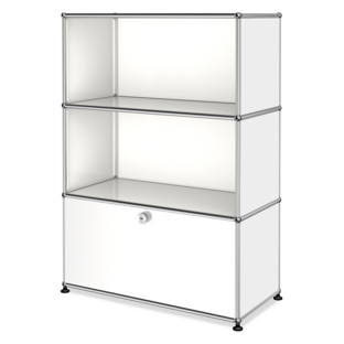 USM Haller Highboard M, Customisable Pure white RAL 9010|Open|Open|With drop-down door