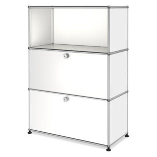 USM Haller Highboard M, Customisable Pure white RAL 9010|Open|With drop-down door|With drop-down door