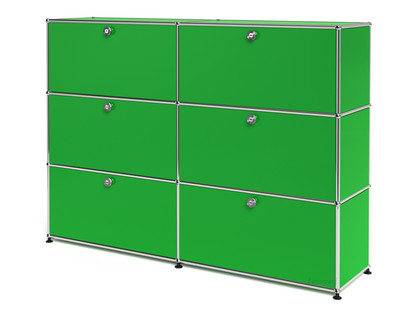 USM Haller Highboard L, Customisable USM green|With 2 drop-down doors|With 2 drop-down doors|With 2 drop-down doors