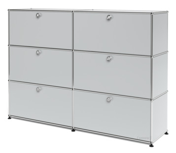 USM Haller Highboard L, Customisable Light grey RAL 7035|With 2 drop-down doors|With 2 drop-down doors|With 2 drop-down doors