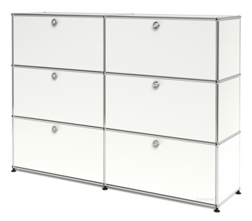 USM Haller Highboard L, Customisable Pure white RAL 9010|With 2 drop-down doors|With 2 drop-down doors|With 2 drop-down doors