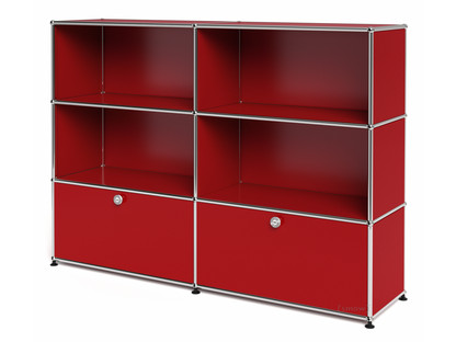 USM Haller Highboard L, Customisable USM ruby red|Open|Open|With 2 drop-down doors