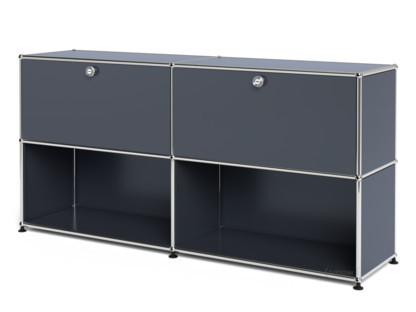 USM Haller Sideboard L, Customisable Anthracite RAL 7016|With 2 drop-down doors|Open
