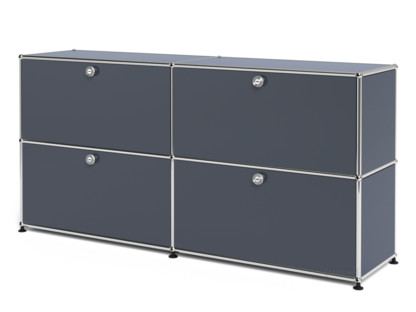 USM Haller Sideboard L, Customisable Anthracite RAL 7016|With 2 drop-down doors|With 2 drop-down doors