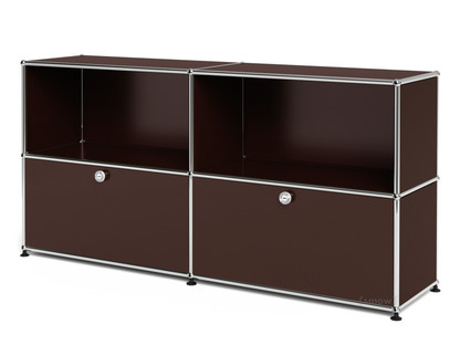 USM Haller Sideboard L, Customisable USM brown|Open|With 2 drop-down doors
