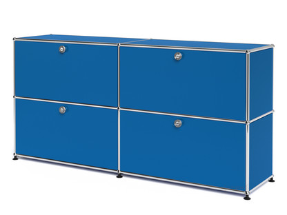 USM Haller Sideboard L, Customisable Gentian blue RAL 5010|With 2 drop-down doors|With 2 drop-down doors