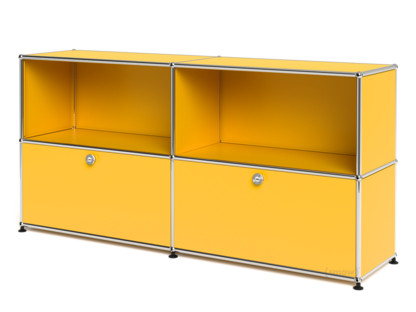 USM Haller Sideboard L, Customisable Golden yellow RAL 1004|Open|With 2 drop-down doors