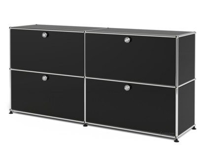 USM Haller Sideboard L, Customisable Graphite black RAL 9011|With 2 drop-down doors|With 2 drop-down doors