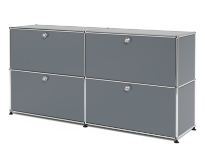 USM Haller Sideboard L, Customisable Mid grey RAL 7005|With 2 drop-down doors|With 2 drop-down doors