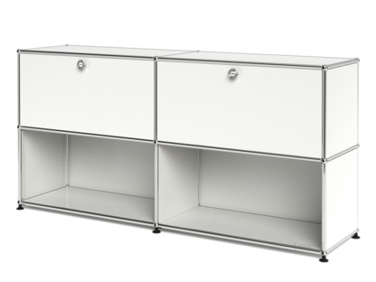 USM Haller Sideboard L, Customisable Pure white RAL 9010|With 2 drop-down doors|Open