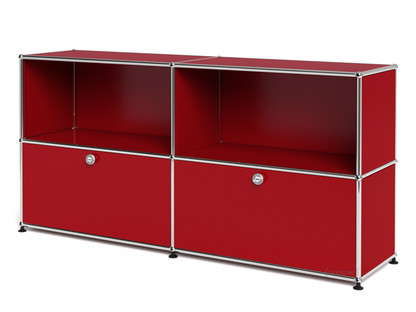 USM Haller Sideboard L, Customisable USM ruby red|Open|With 2 drop-down doors
