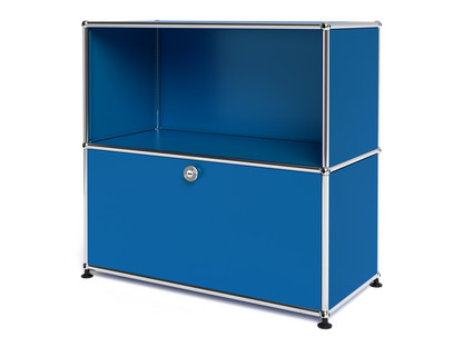 USM Haller Sideboard M, Customisable Gentian blue RAL 5010|Open|With drop-down door
