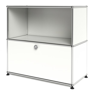 USM Haller Sideboard M, Customisable Pure white RAL 9010|Open|With drop-down door