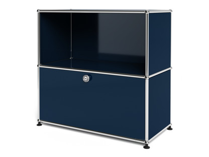 USM Haller Sideboard M, Customisable Steel blue RAL 5011|Open|with extension door
