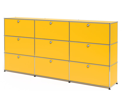 USM Haller Highboard XL, Customisable Golden yellow RAL 1004|With 3 drop-down doors|With 3 drop-down doors|With 3 drop-down doors